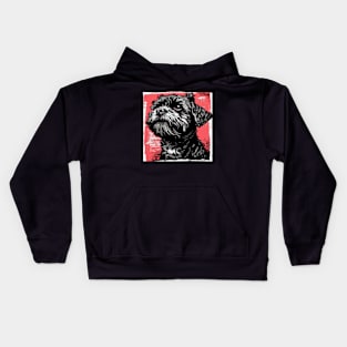 Retro Art Affenpinscher Dog Lover Kids Hoodie